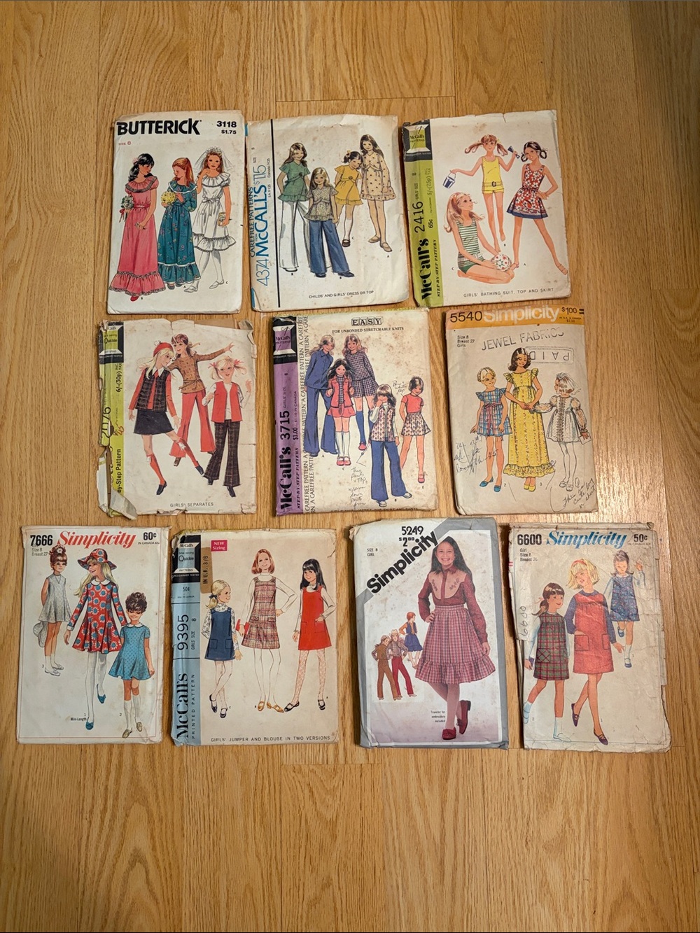 MOM’s VTG 60s-Early 80s Girls Sz 8 Sewing Patterns Simplicity McCall’s Butterick